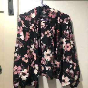 Iris black with floral detail blazer size 3x